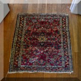 D70. Small hand knotted rug with medallion 23” x 34” - $50 